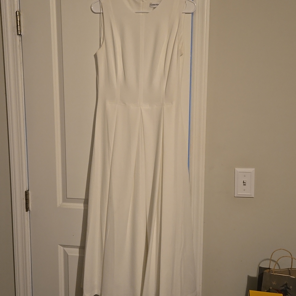 Calvin Klein Ivory Sleeveless Maxi Dress